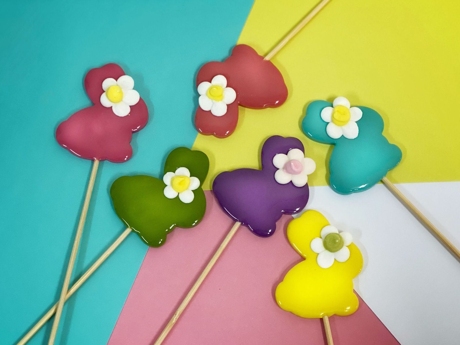 Piruletas color conejo hechas a mano caramelo duro sin azúcar