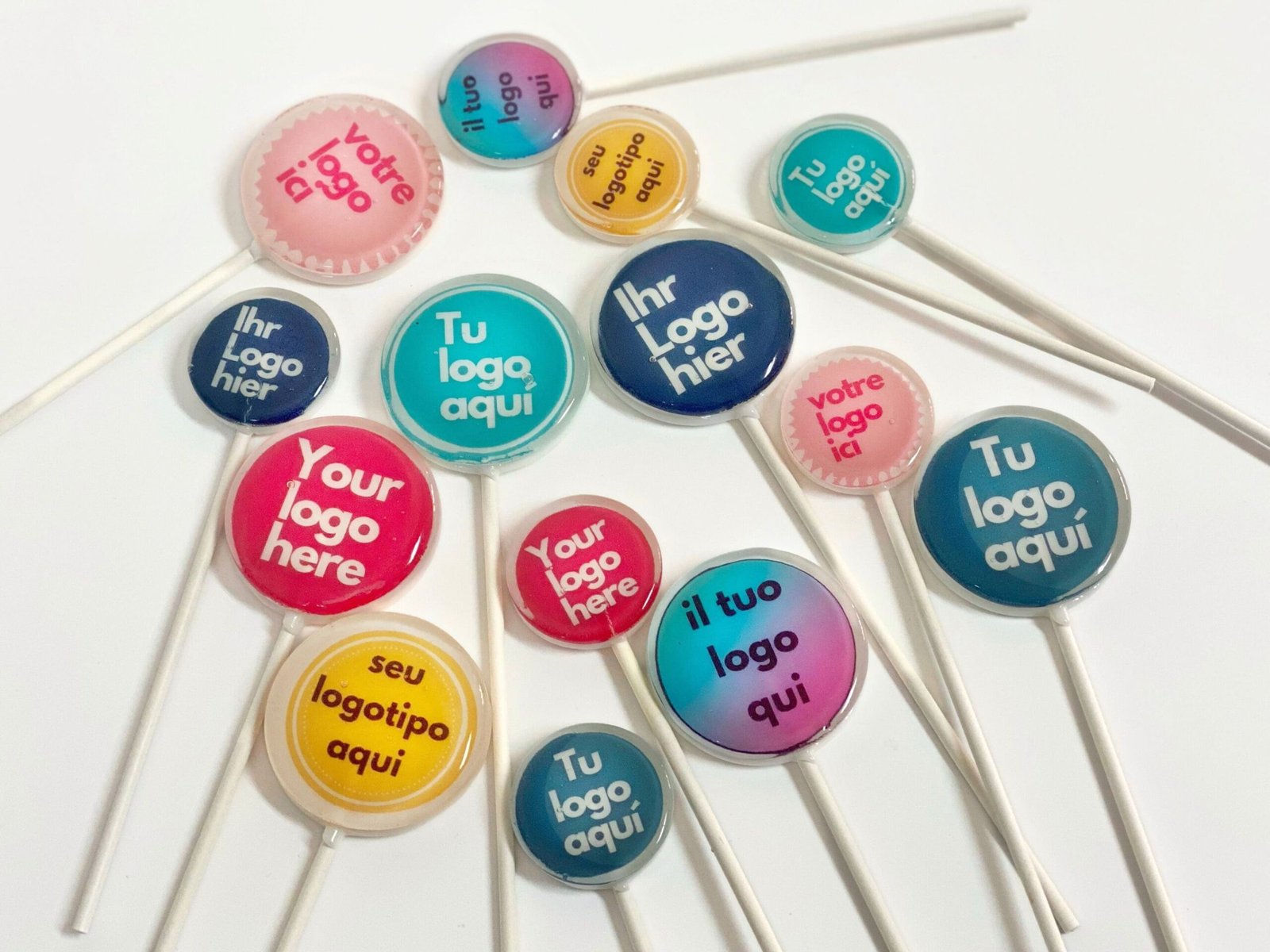 Imagen de logotipo de piruletas personalizadas hechas a mano caramelos duros sin azúcar