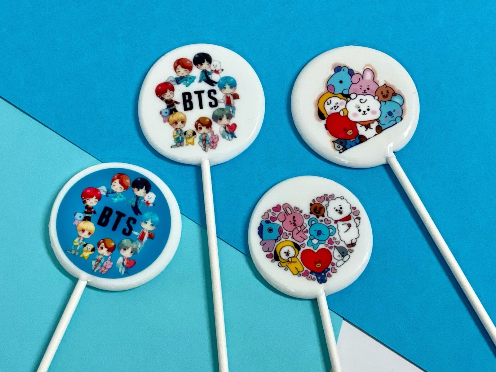 Piruletas BTS Tiny Tan hechas a mano sin azúcar