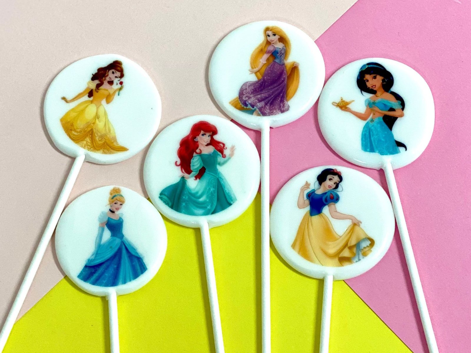 Piruletas de princesas Disney hechas a mano sin azúcar