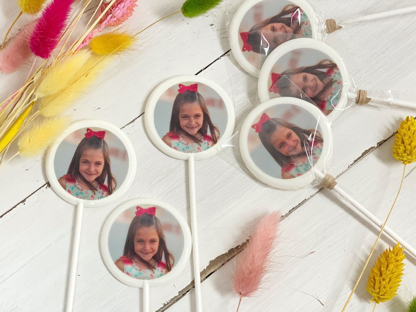 Fotos personalizadas piruletas de caramelo duro hechas a mano sin azúcar