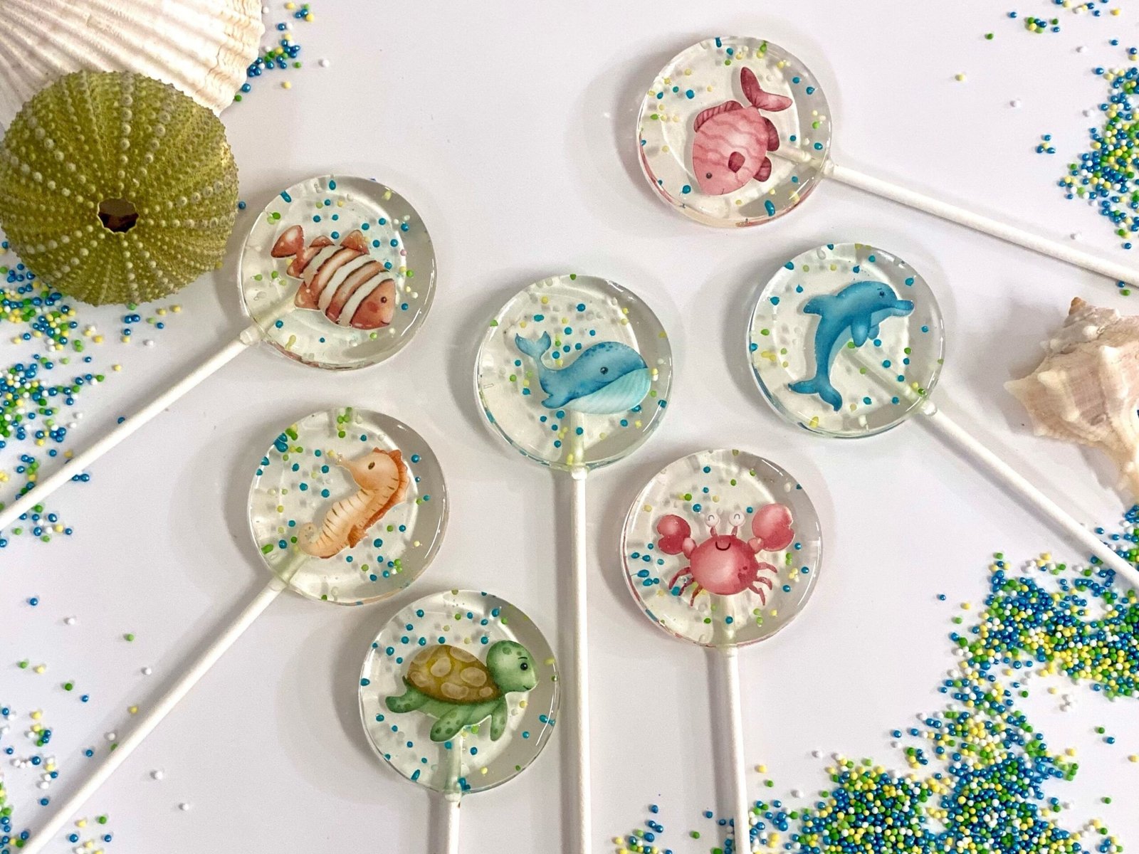 Piruletas bajo el mar caramelo duro hecho a mano sin azúcar