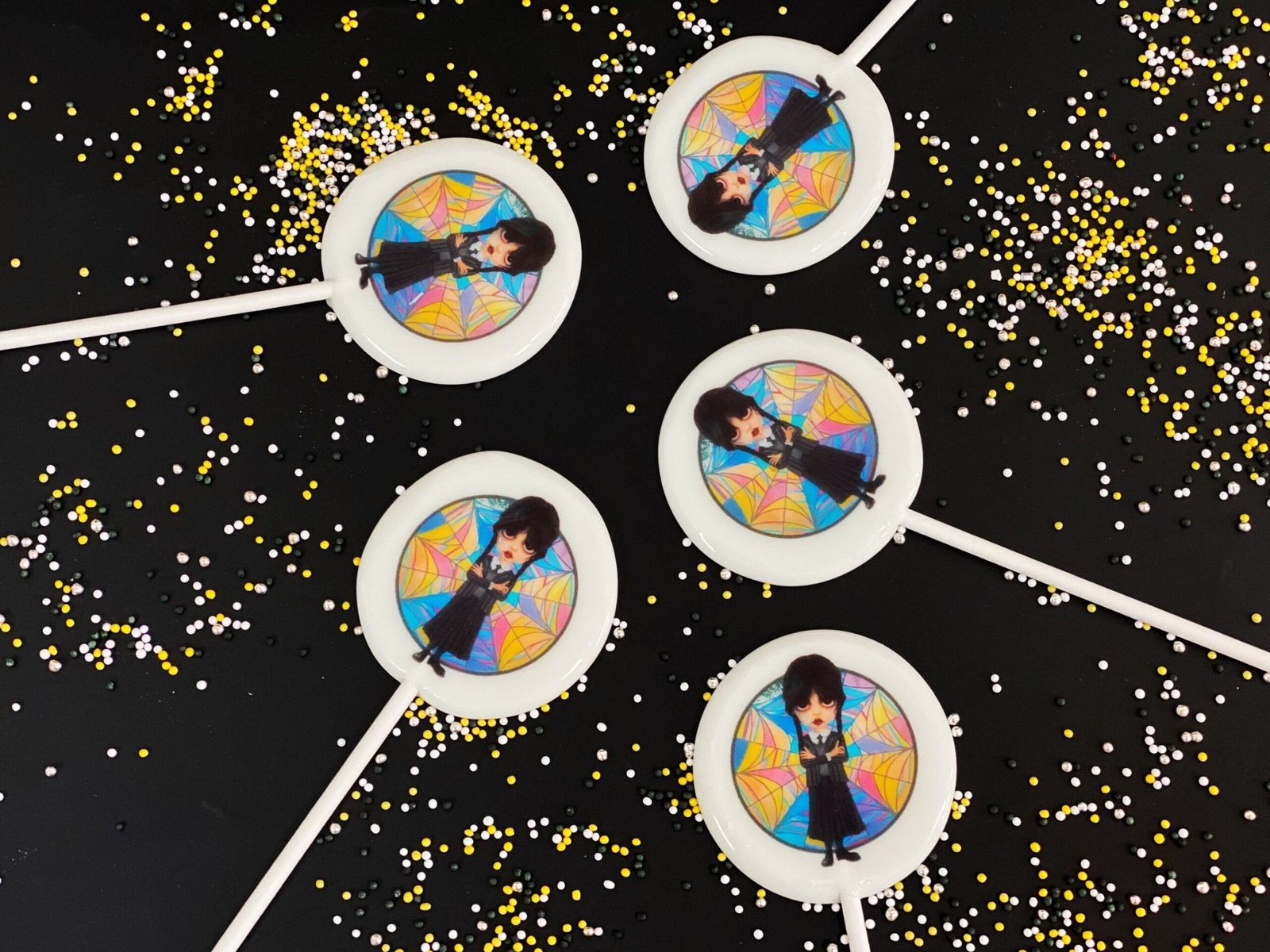 Miércoles halloween piruletas personalizadas caramelos duros hechos a mano