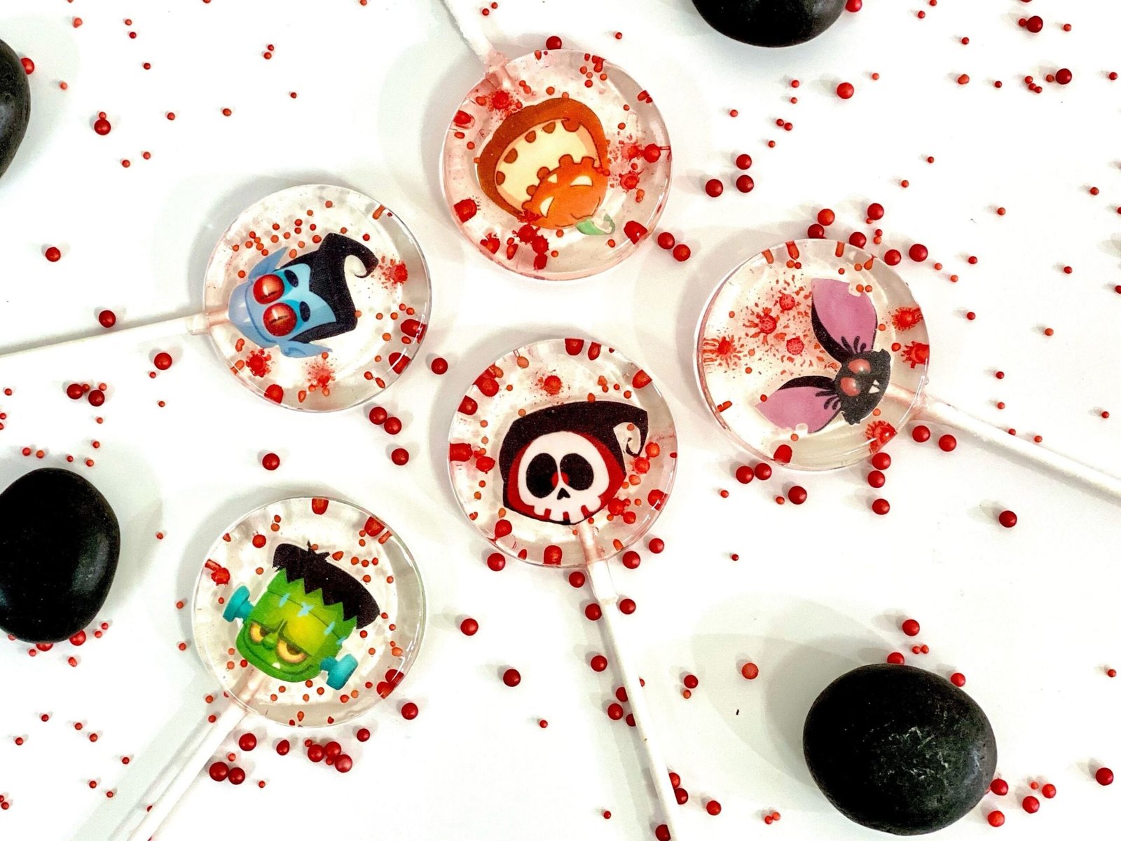 Piruletas de sangre de Halloween, caramelos duros hechos a mano personalizados