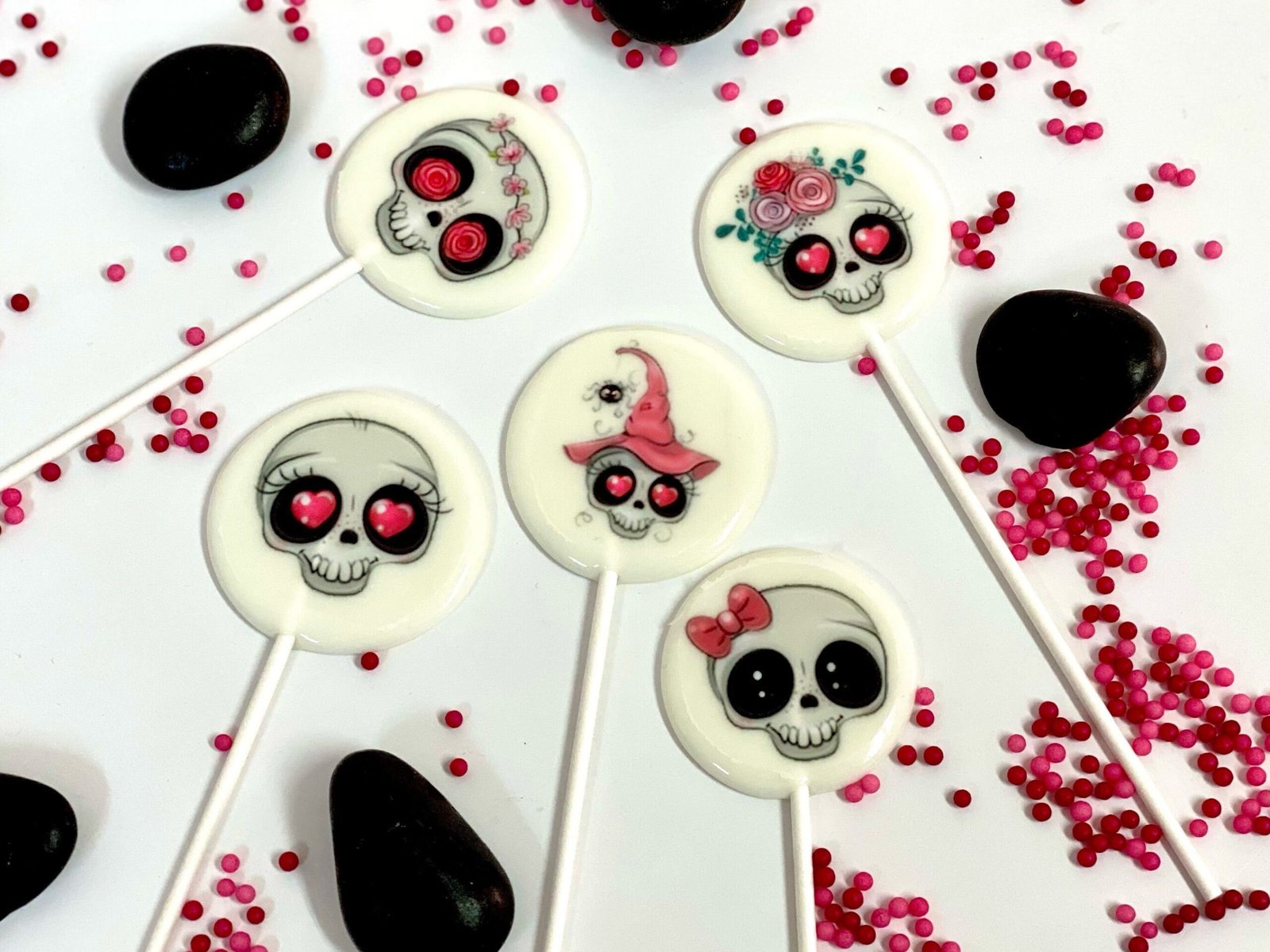 Calavera halloween piruletas personalizadas caramelo duro hecho a mano