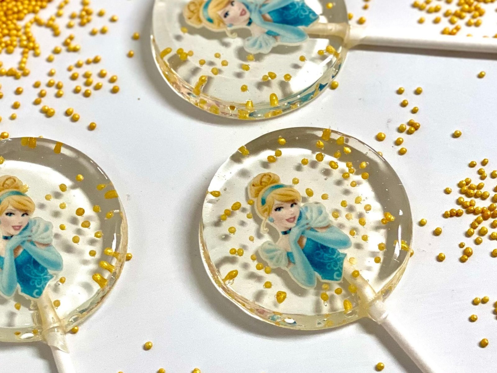 Piruletas de princesa Cenicienta, caramelo duro hecho a mano sin azúcar - Imagen 3