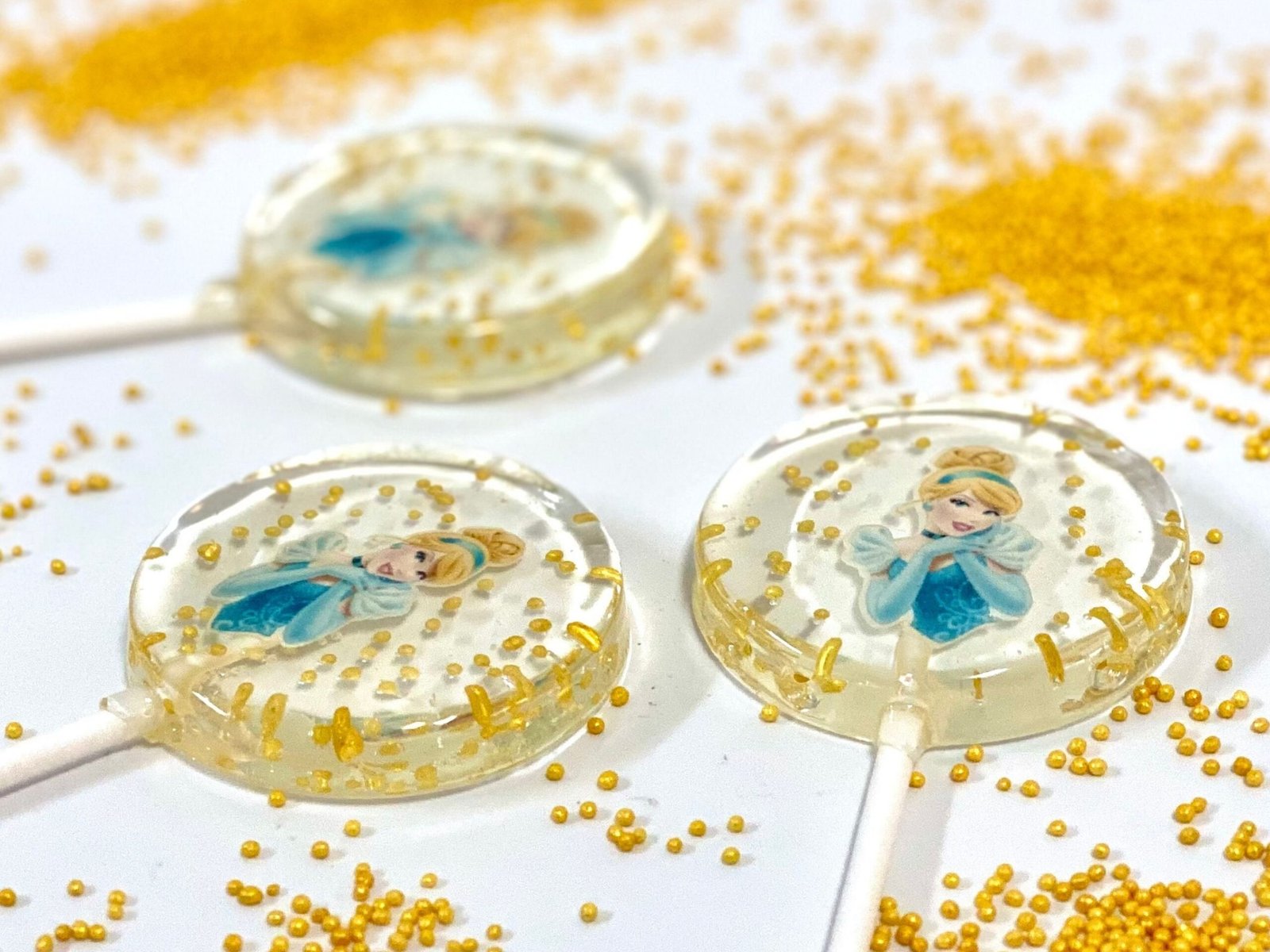 Piruletas de princesa Cenicienta, caramelo duro hecho a mano sin azúcar - Imagen 2