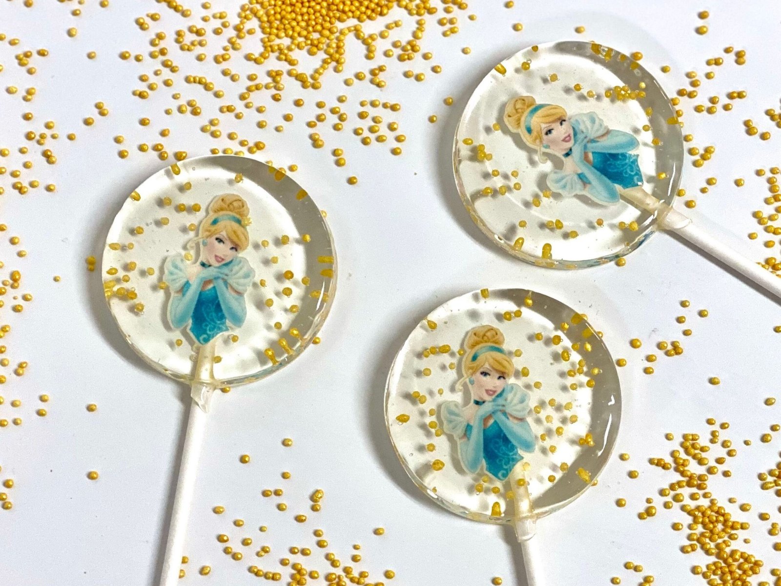 Piruletas de princesa Cenicienta, caramelo duro hecho a mano sin azúcar