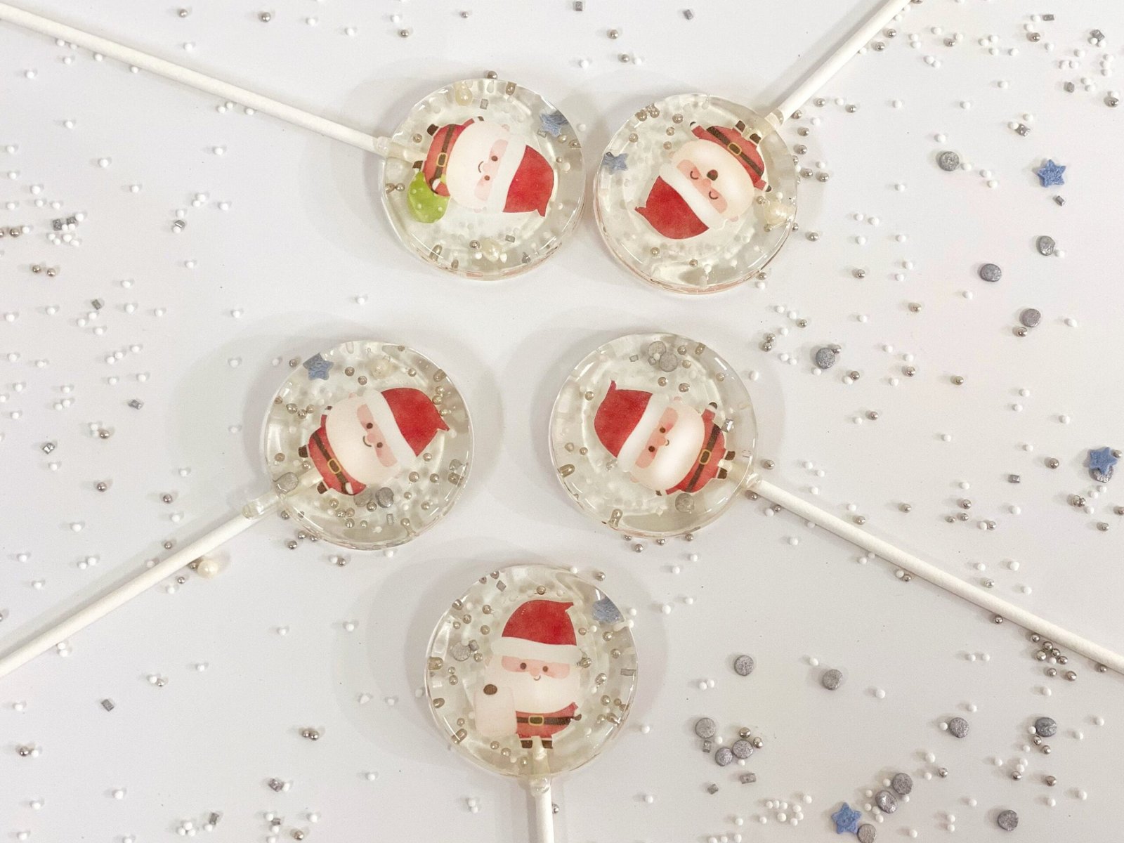 Piruletas de Papá Noel, caramelo duro sin azúcar hecho a mano