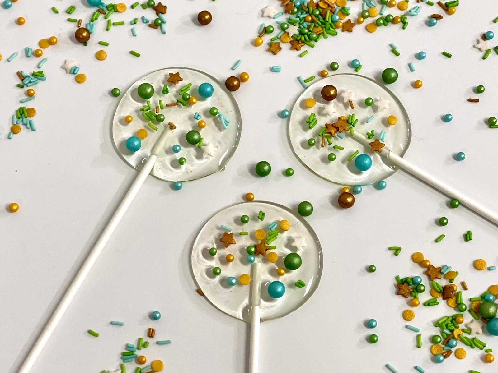 Mezcla de piruletas Christmas Sprinkles, caramelo duro hecho a mano sin azúcar