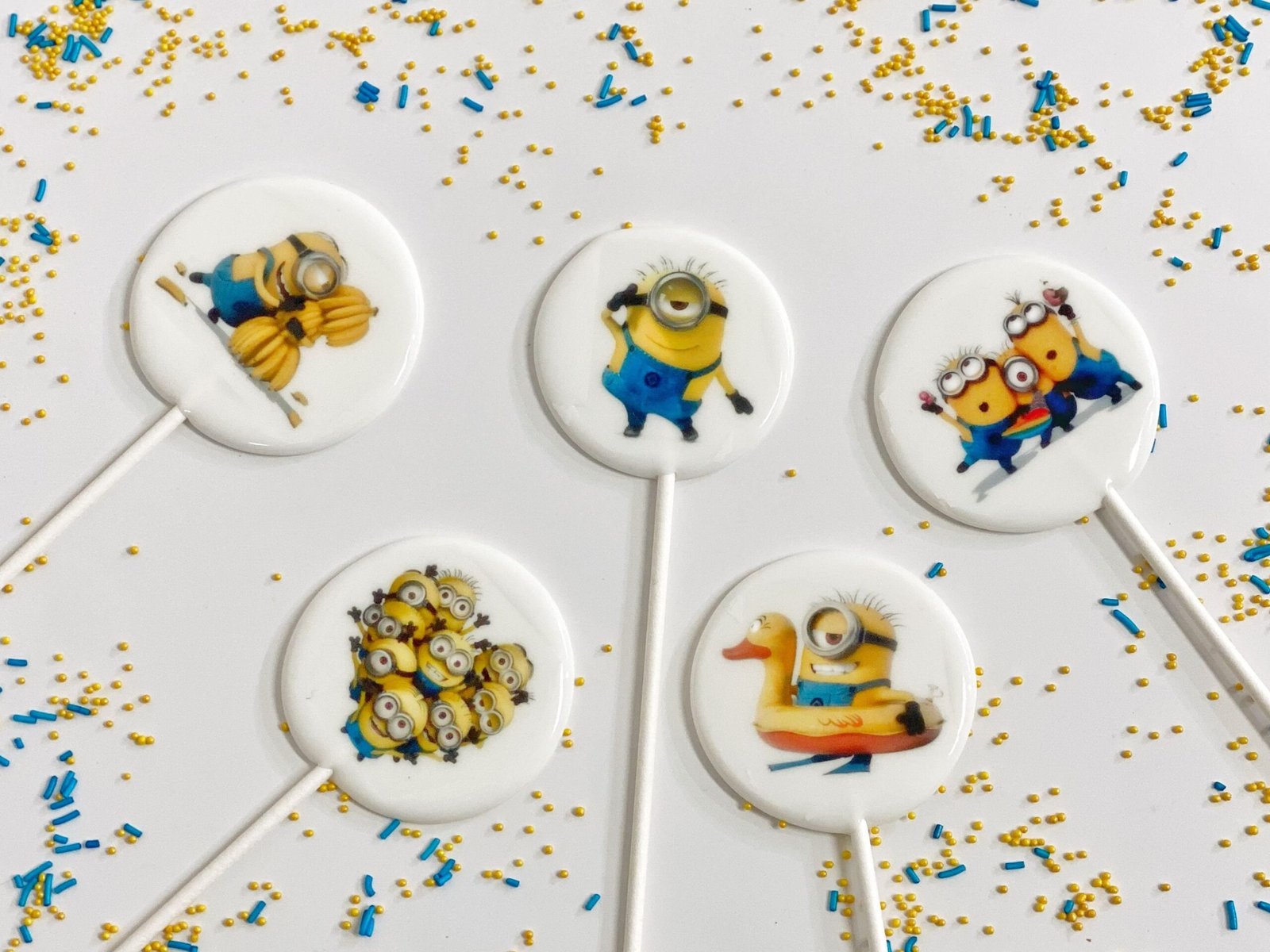 Piruletas de Minion, caramelos duros hechos a mano