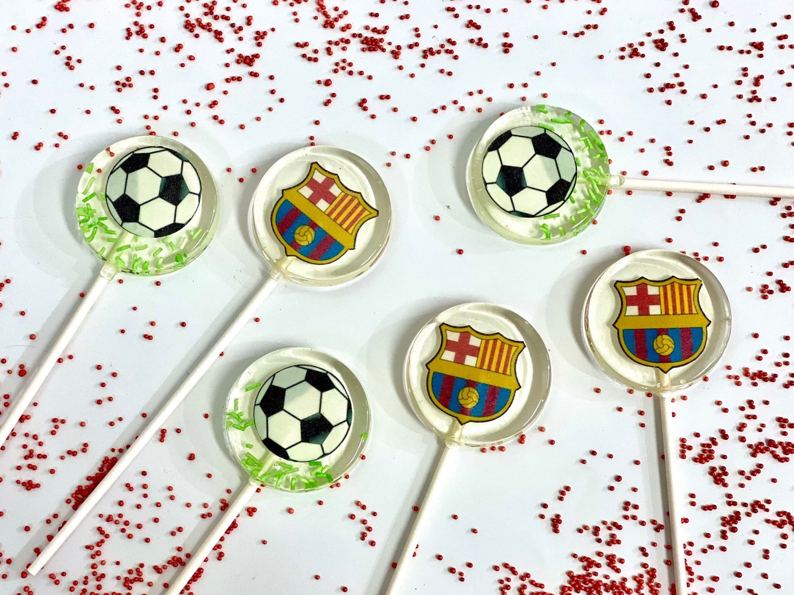 Fútbol FC Barcelona Logo piruletas caramelo duro sin azúcar hecho a mano