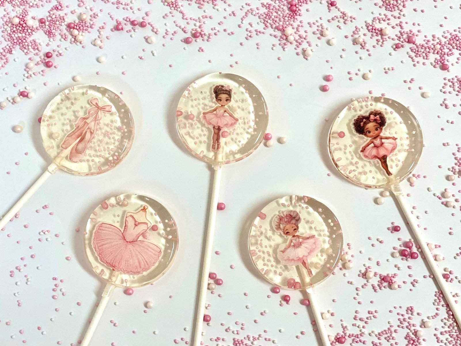 Piruletas de bailarina de ballet, caramelo duro hecho a mano sin azúcar