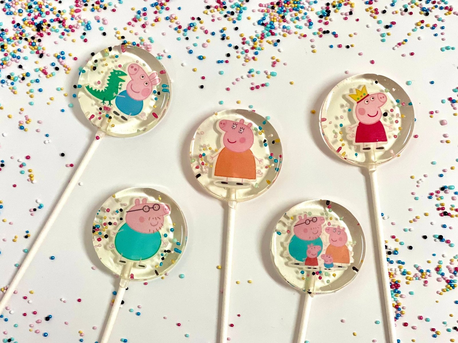 Peppa Pig piruletas de caramelo duro artesanal sin azúcar