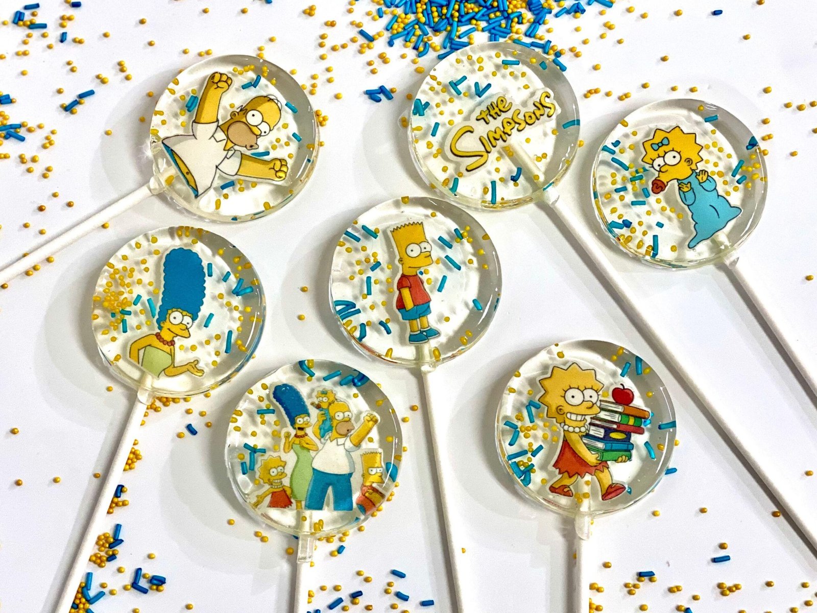 Piruletas de Los Simpsons Caramelos duros hechos a mano sin azúcar