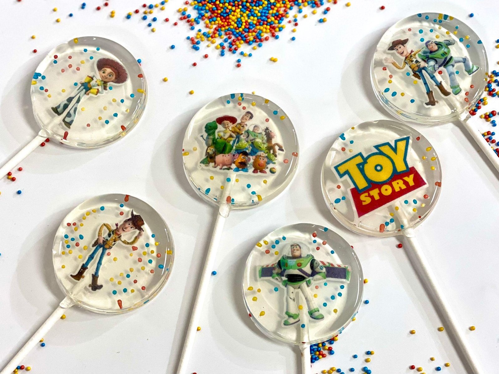 Piruletas de Toy Story, caramelos duros hechos a mano sin azúcar