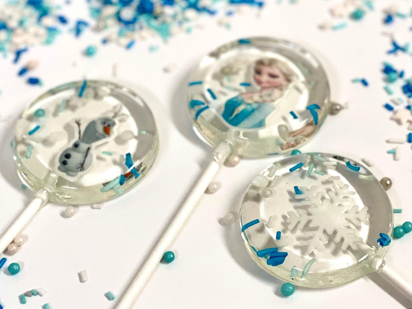 Piruletas de la película Frozen hechas a mano sin azúcar - Imagen 2
