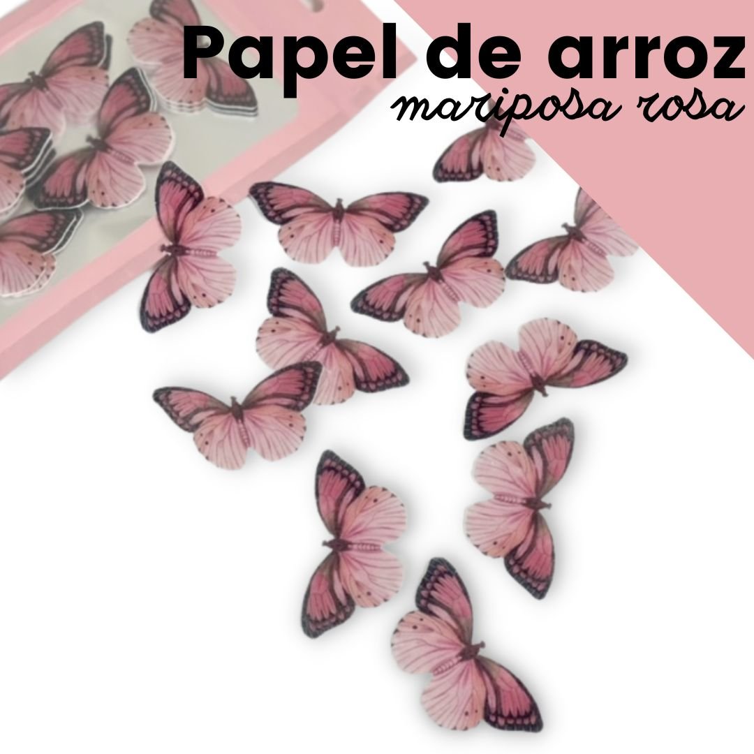 Mariposas rosas de oblea