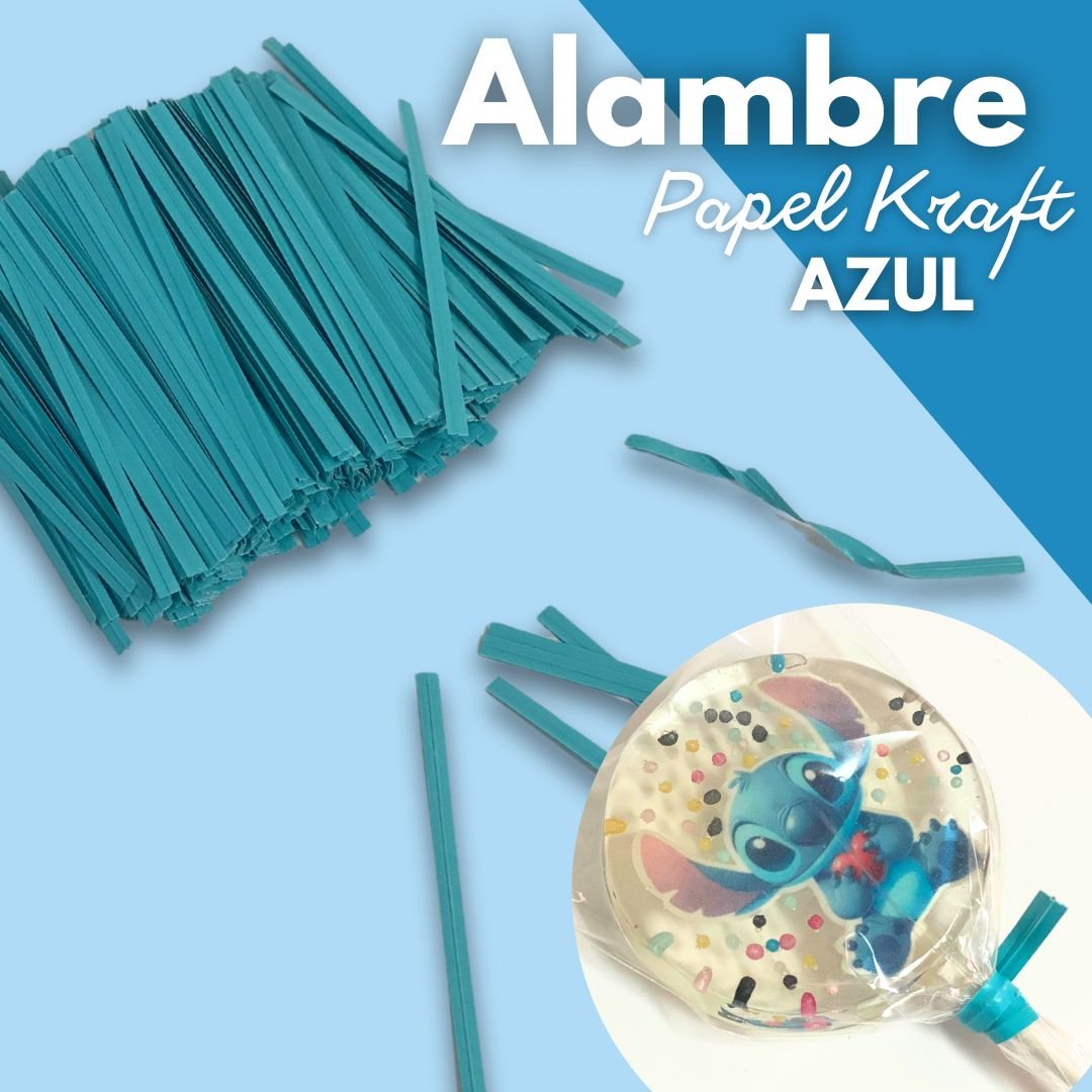 Alambre de papel kraft azul