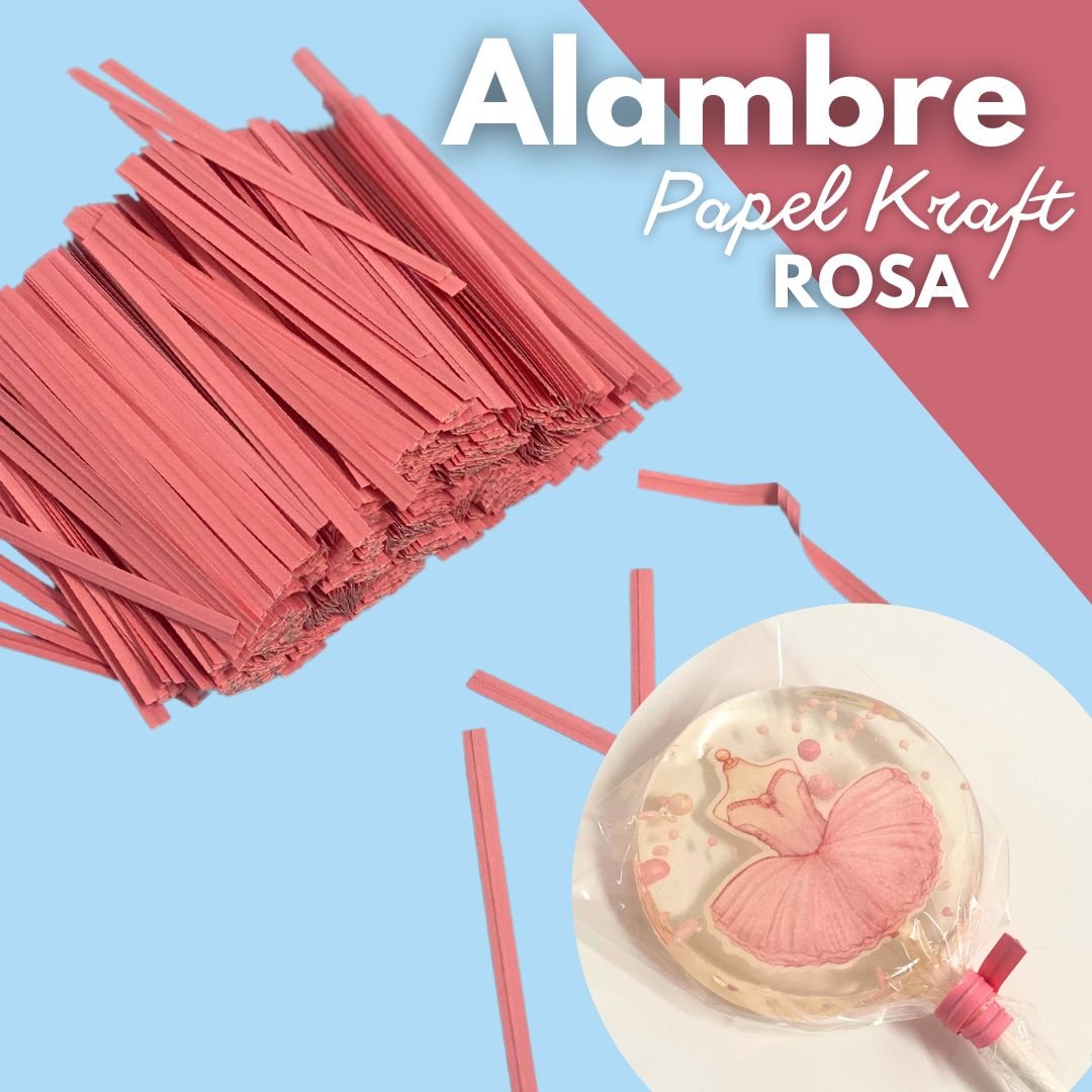 Alambre de papel kraft rosa