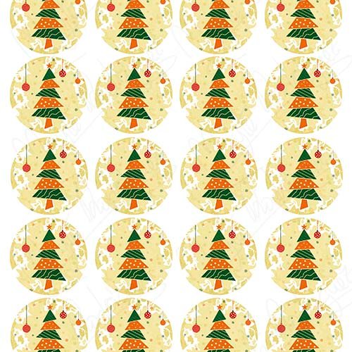 Impresión comestible árbol navidad vintage