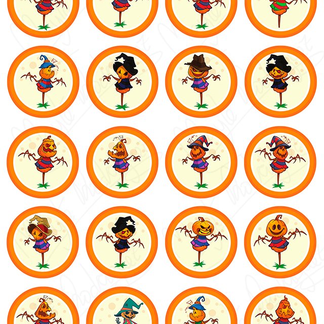 Impresión comestible Halloween calabazas