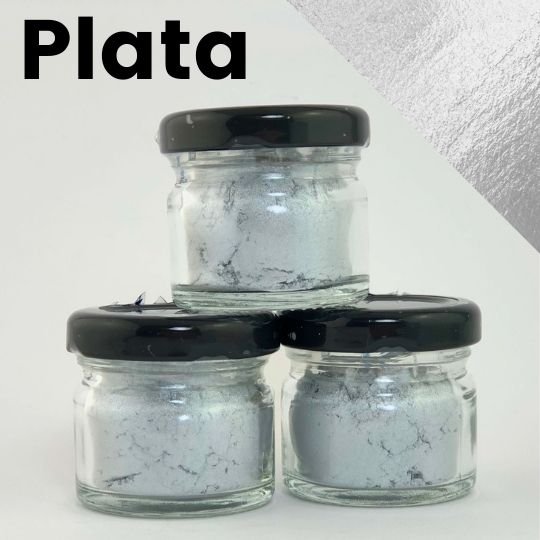 Colorante en polvo metálico plata