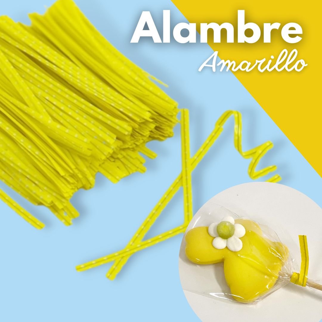 Alambres amarillos con estampado de puntos