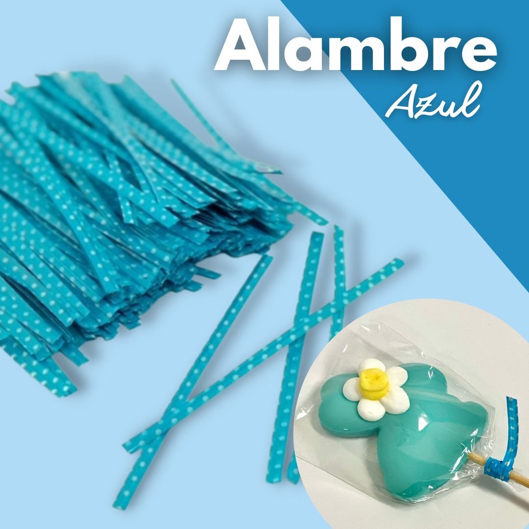 Alambres azules con estampado de puntos
