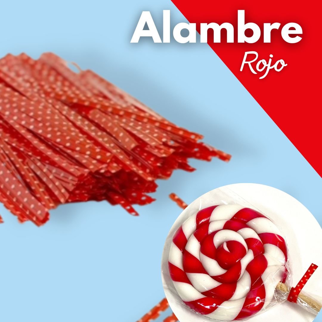 Alambres rojos con estampado de puntos