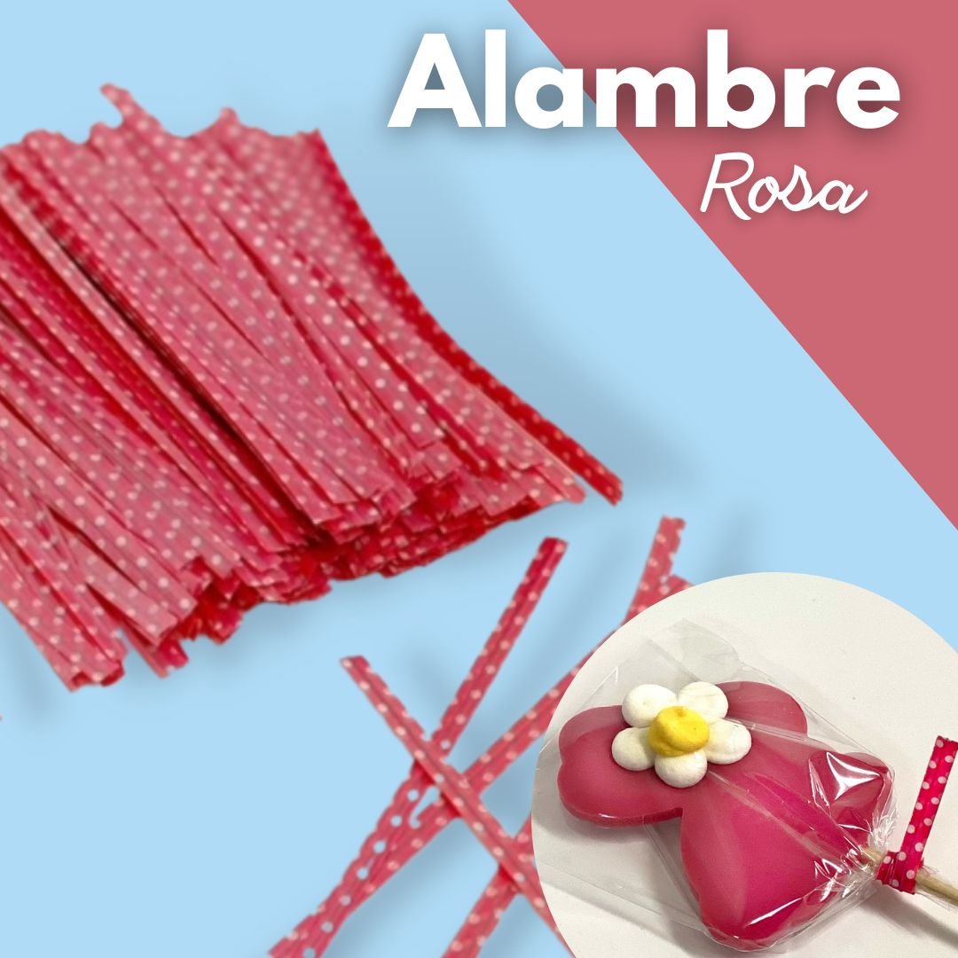 Alambres rosas con estampado de puntos