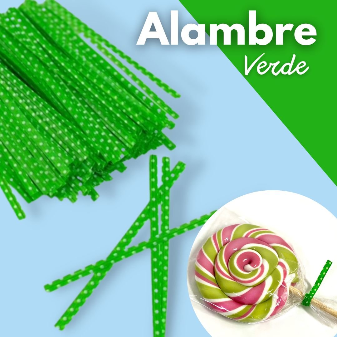 Alambres verdes con estampado de puntos