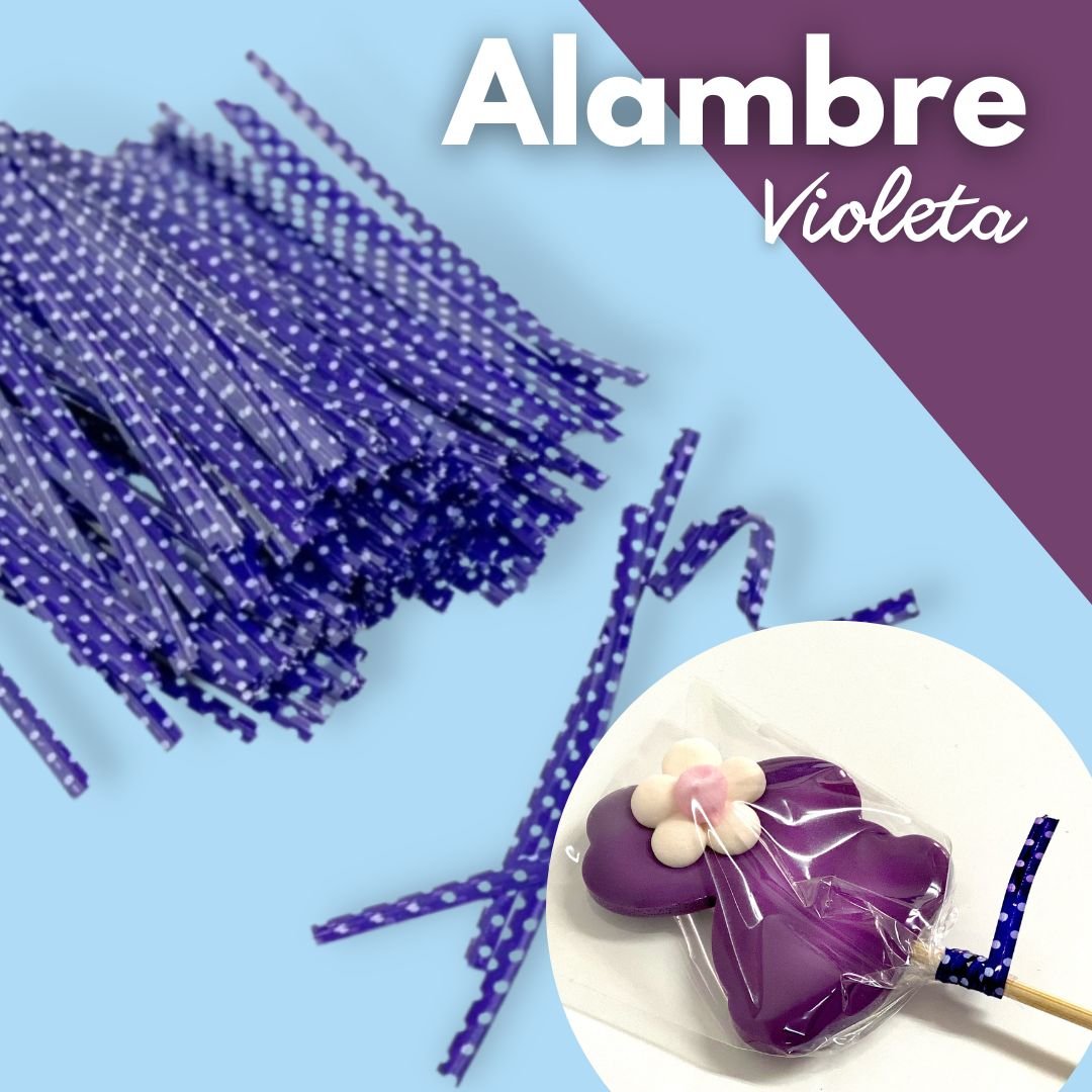 Alambres violeta con estampado de puntos