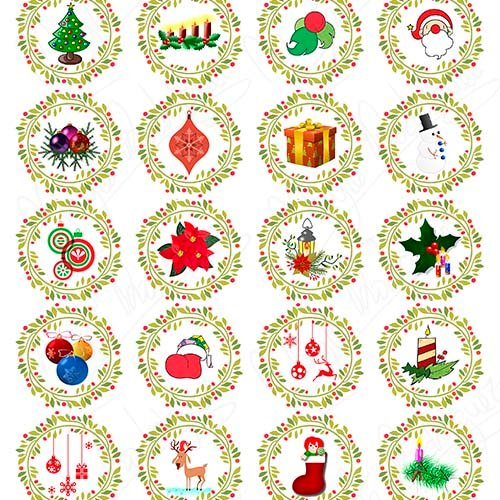 Impresión comestible corona navidad