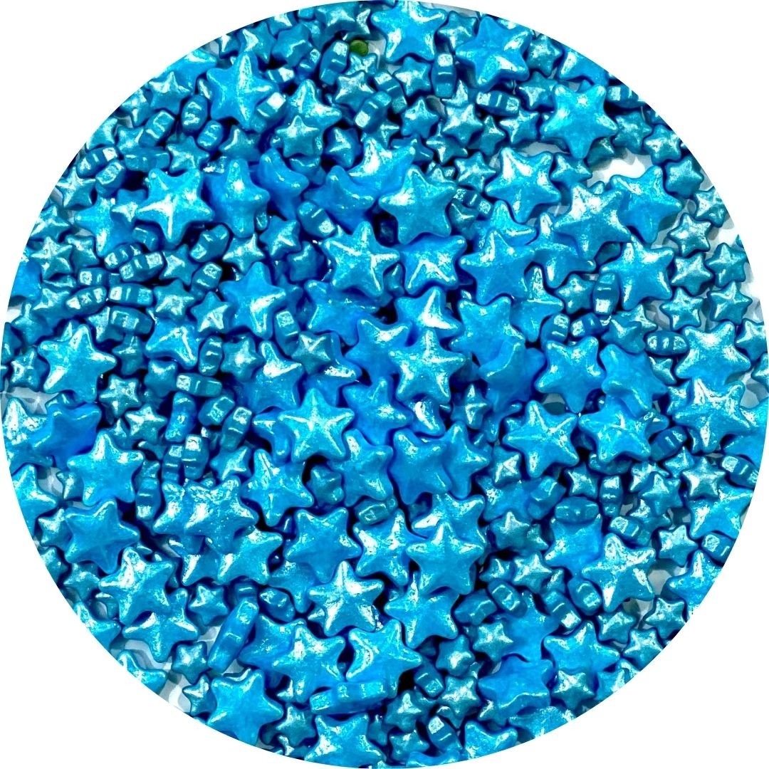 Estrellas azúcar azul metalizado - Imagen 2
