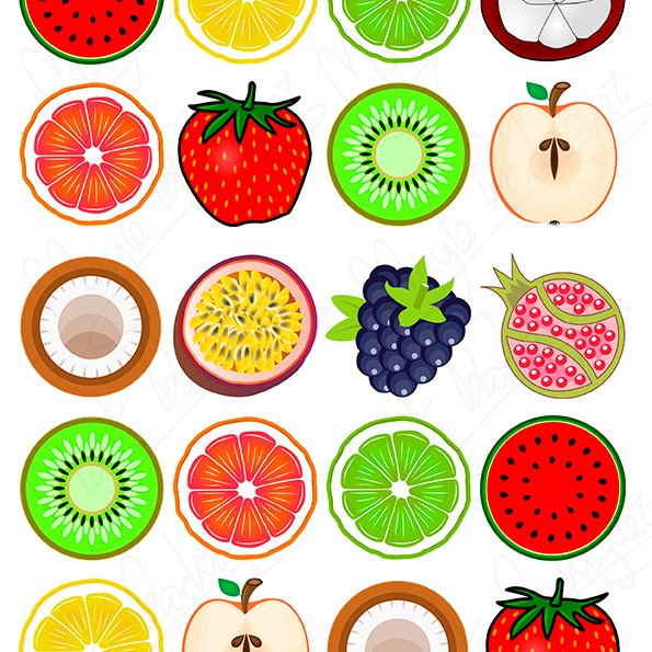 Impresión comestible frutas
