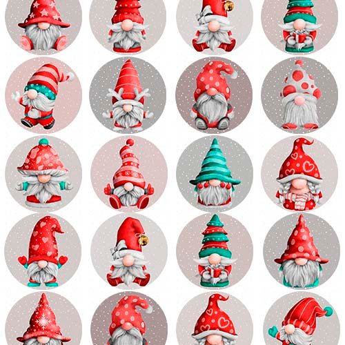Impresión comestible gnomos navideños