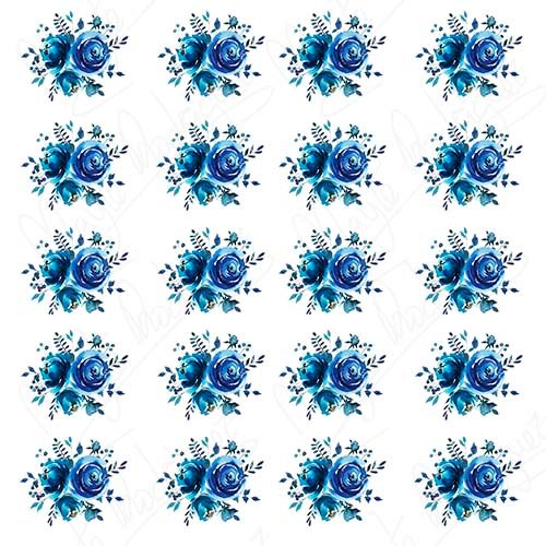 Bouquet flores azules acuarela