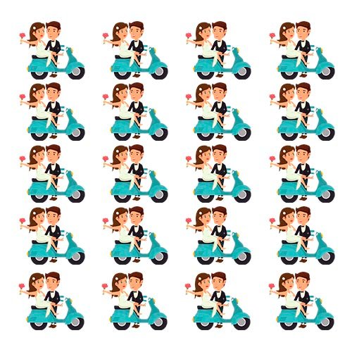 Impresiones comestibles novios motorizados