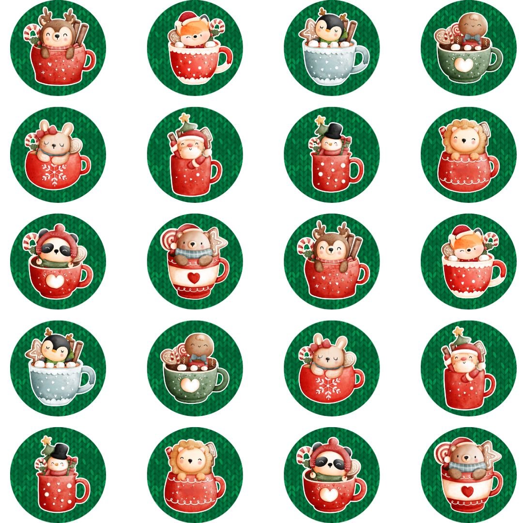 Impresión comestible tazas navideñas