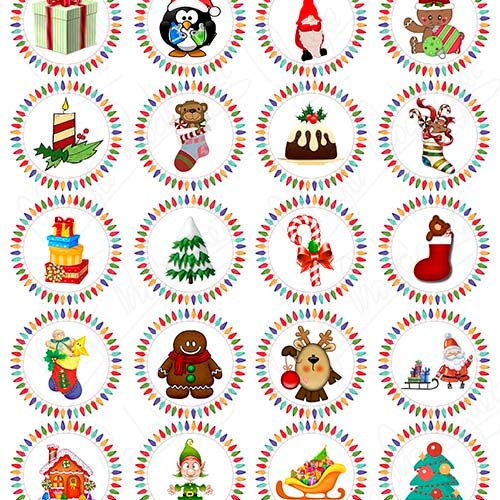 Impresión comestible luces navidad