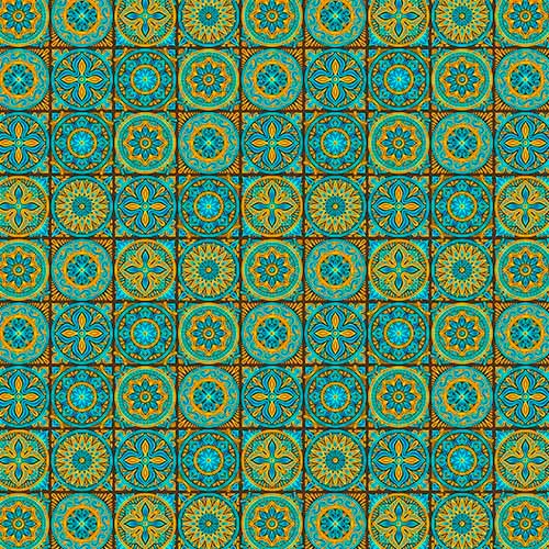 Impresión comestible azul y ocre