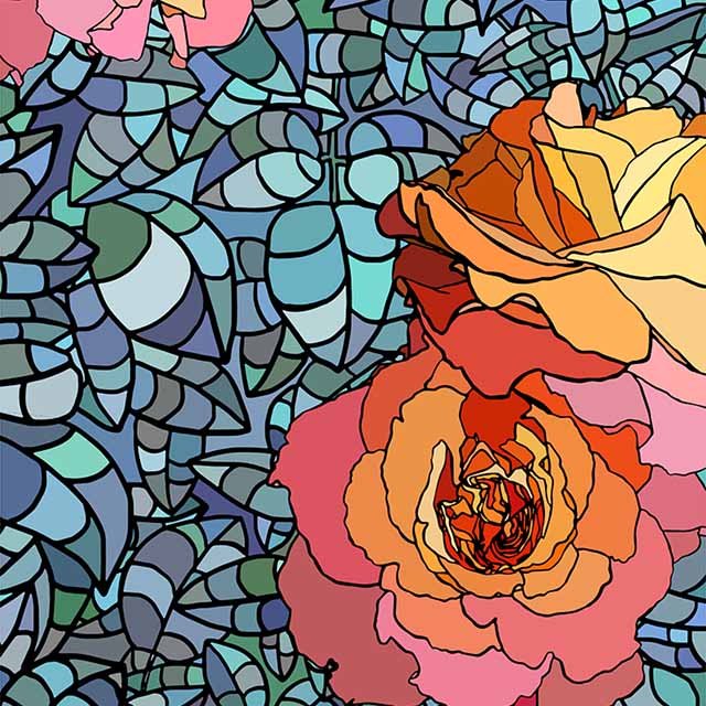 Impresión comestible Flor vitral