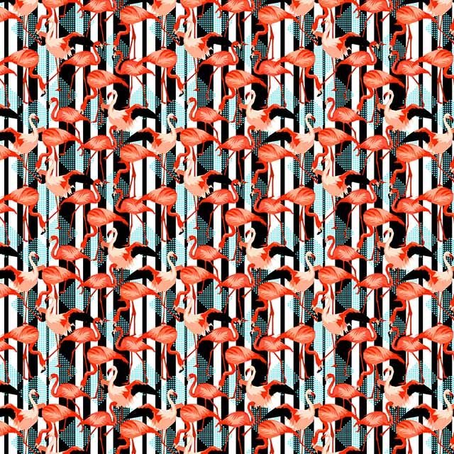 Impresión comestible rayas y flamencos