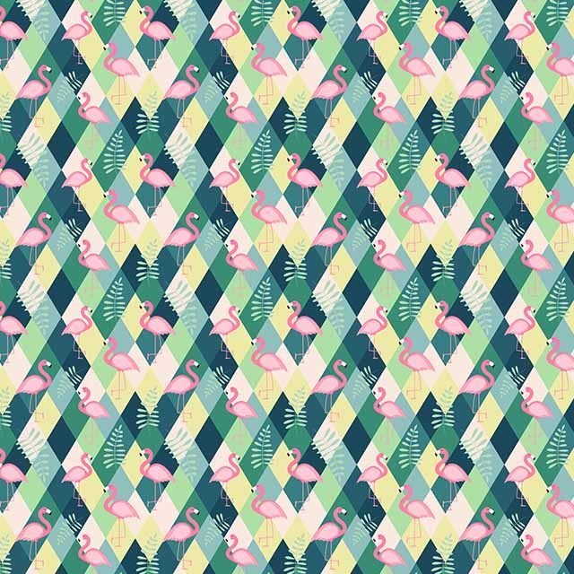 Impresión comestible rombos y flamencos