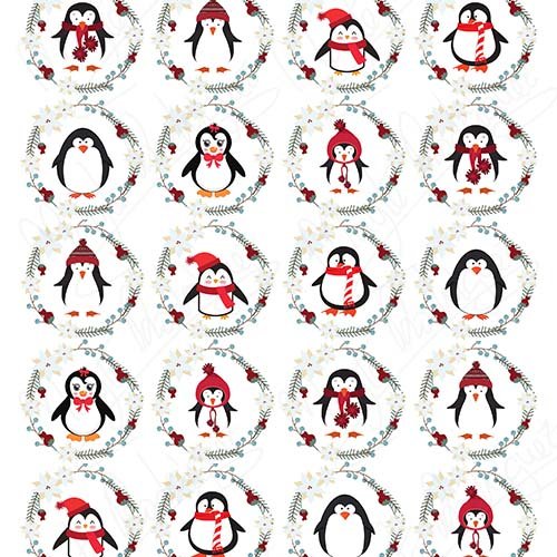 Impresión comestible pingüinos