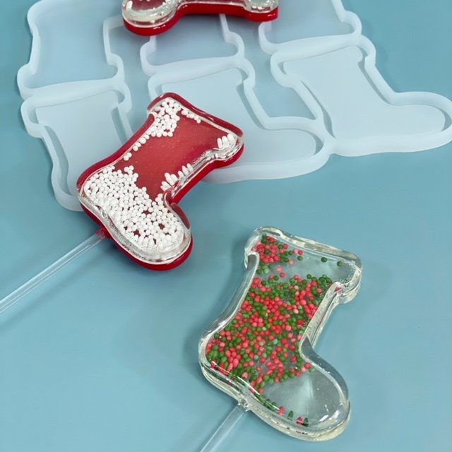 Molde silicona efecto sonajero bota Navidad - Imagen 3