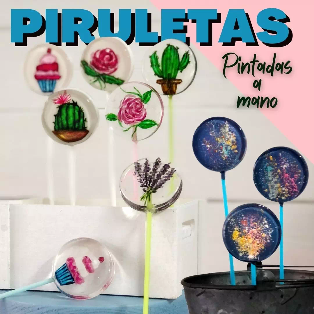 Curso online de piruletas de Isomalt pintadas a mano