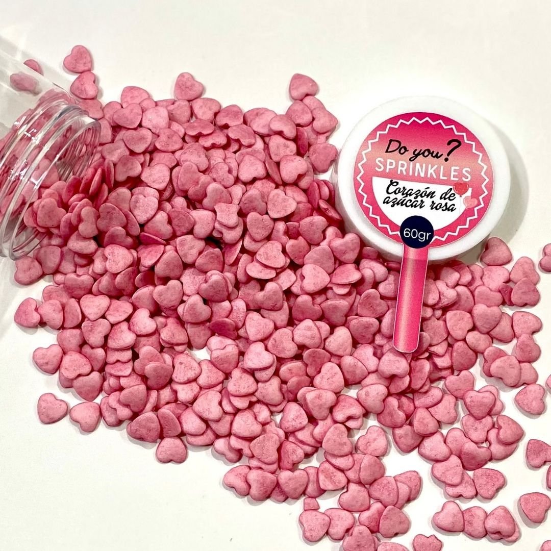 Corazones de azúcar rosas