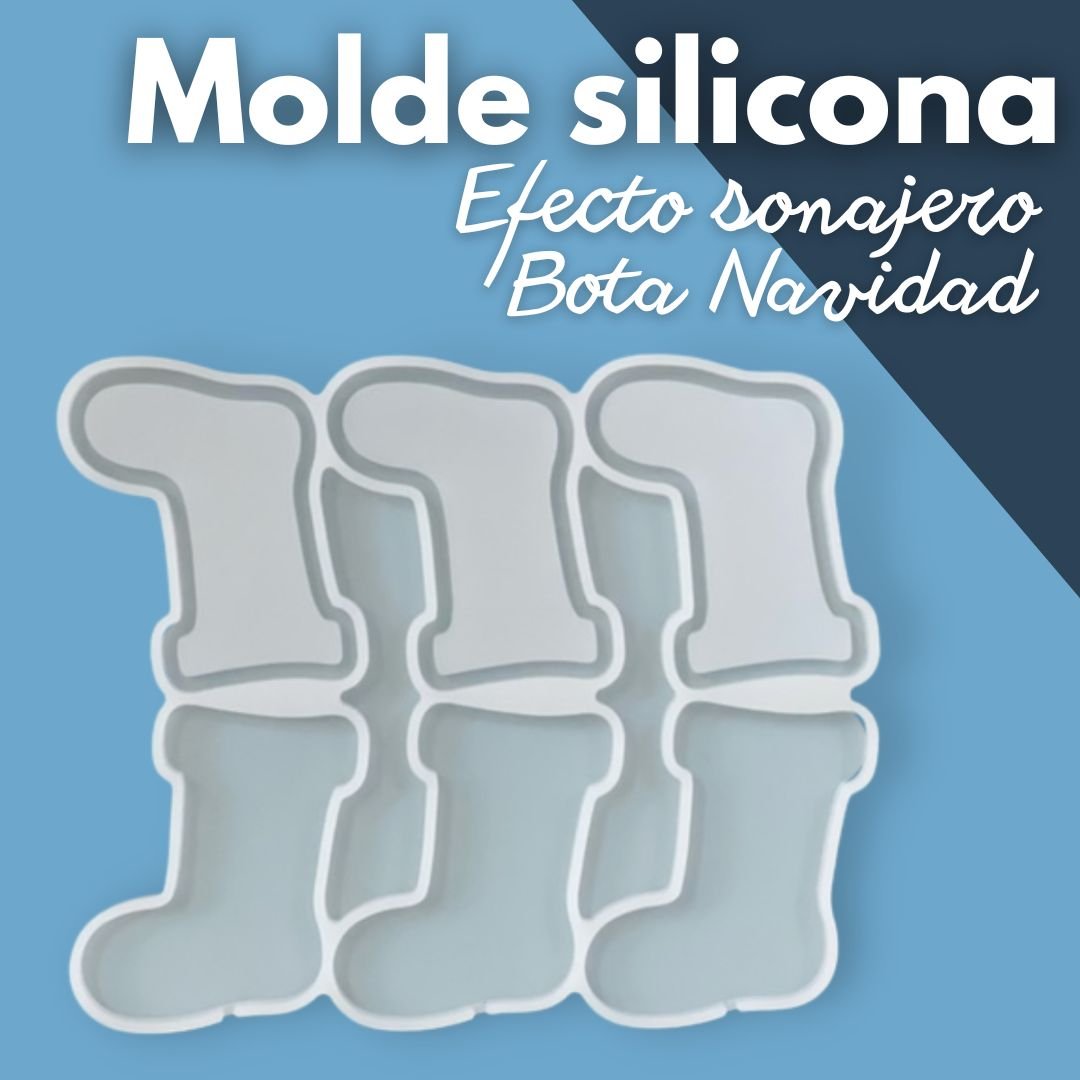 Molde silicona efecto sonajero bota Navidad